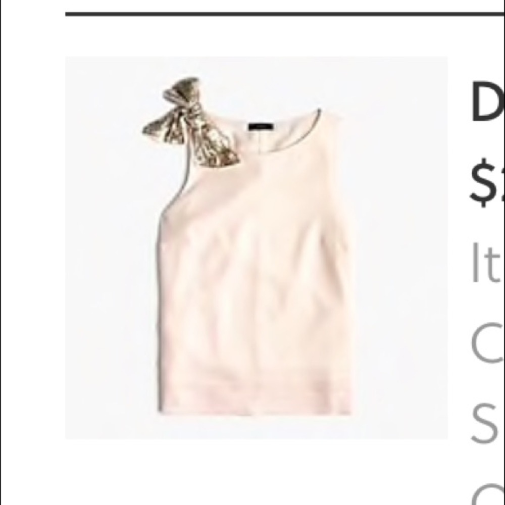 J. Crew ivory shell with gold bow size 8